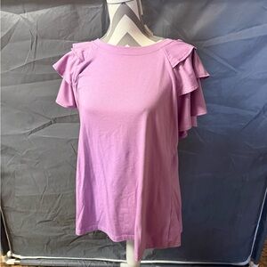 Women’s Ruffle Sleeve Tee - Dusty Pink